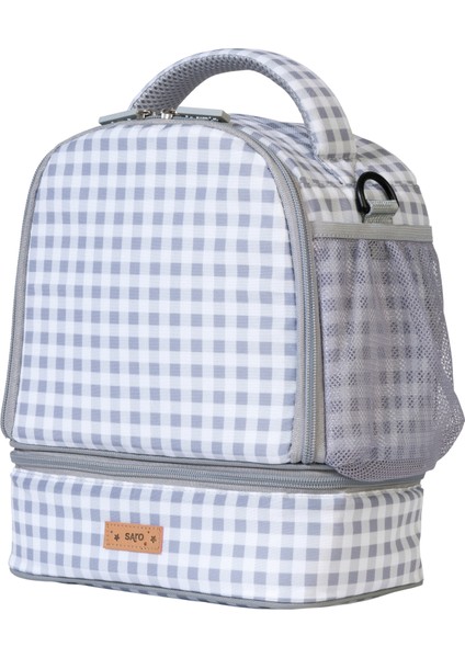 Termal / Yalıtımlı Beslenme Çantası Gri Kareli fırsatları