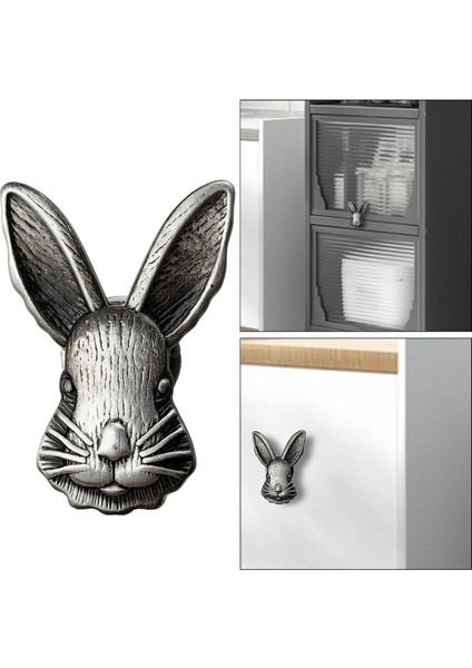 Antika Tavşan Baş Knob Çinko Alaşım Çekme Mutfak Dolabı Dolap Dresser Antik Tin (Yurt Dışından)