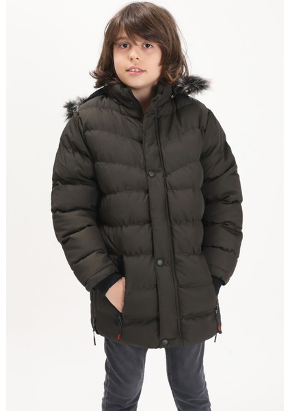 Erkek Çocuk Şişme Mont Logolu Haki 15490 modelleri