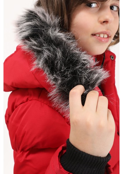 Erkek Çocuk Şişme Mont Logolu Kırmızı 15491 fırsatları