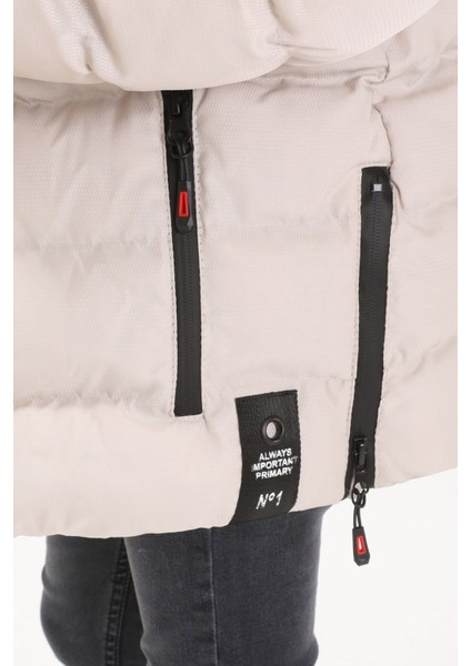 Erkek Çocuk Şişme Mont Logolu Bej 15522 fırsatları