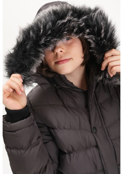 Erkek Çocuk Şişme Mont Logolu Gri 15521 fırsatları