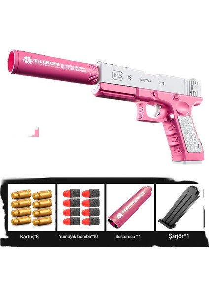 Golden Desert Eagle Kabuk Fırlatma Yumuşak Kurşun M1911 Tabanca Glock Çocuk Oyuncak Simülasyonu Kurşun Kapmak (Yurt Dışından)