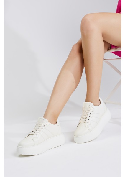 Antares Kadın Ekru Hakiki Deri Sneakers & Spor Ayakkabı 933 3850 Dıva Bn Ayk Y23 modelleri