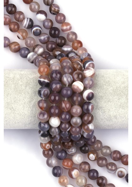 Botswana Akik Doğal Taş Dizi 10 mm Küre Kesim