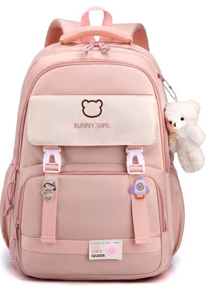 Okul Çantası Kız Sevimli Öğrenci Yük Azaltıcı Sırt Çantası Tatlı Rahat Büyük Kapasiteli Sırt Çantası (Yurt Dışından)