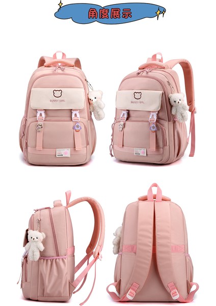 Okul Çantası Kız Sevimli Öğrenci Yük Azaltıcı Sırt Çantası Tatlı Rahat Büyük Kapasiteli Sırt Çantası (Yurt Dışından) indirimleri