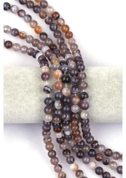 Botswana Akik Doğal Taş Dizi 8 mm Küre Kesim