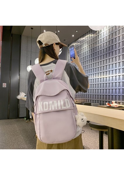 Okul Çantası Kız 2023 Yeni Ortaokul Öğrencileri Lise Öğrencileri Büyük Kapasiteli Hafif Sırt Çantası Basit Yük Azaltıcı Sırt Çantası (Yurt Dışından) fiyatları