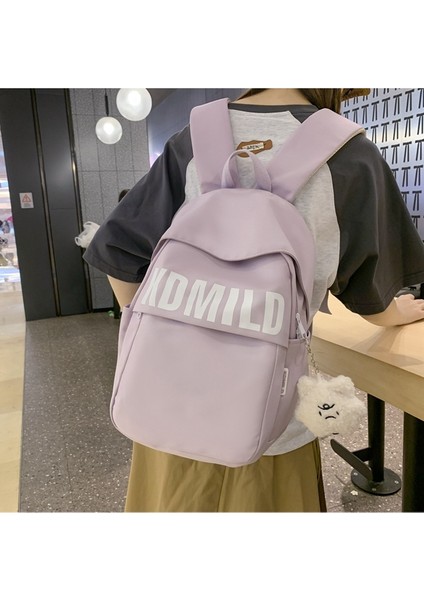 Okul Çantası Kız 2023 Yeni Ortaokul Öğrencileri Lise Öğrencileri Büyük Kapasiteli Hafif Sırt Çantası Basit Yük Azaltıcı Sırt Çantası (Yurt Dışından) modelleri