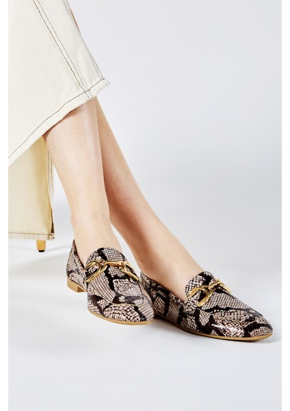 Agathe Kadın Naturel Yılan Hakiki Deri Loafer Ayakkabı 961 58-1 Bn Ayk Y23 fiyatları