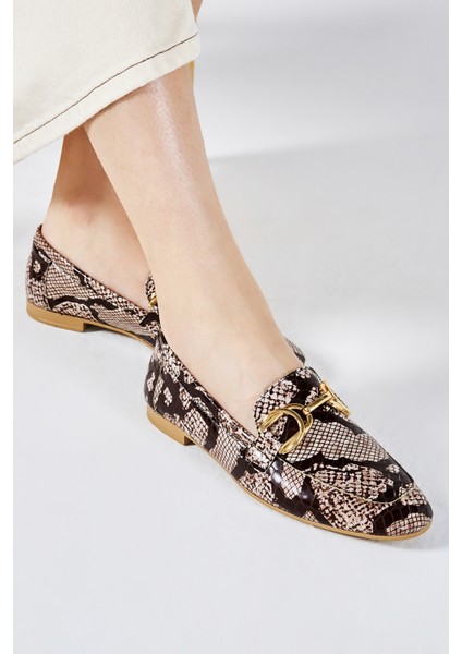 Agathe Kadın Naturel Yılan Hakiki Deri Loafer Ayakkabı 961 58-1 Bn Ayk Y23 fırsatları