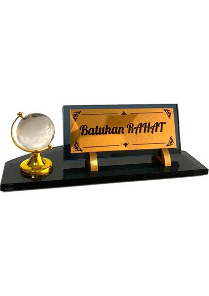 Kristal Isimlik Dünyalı Ofis Hediyesi Masa Isimliği C5
