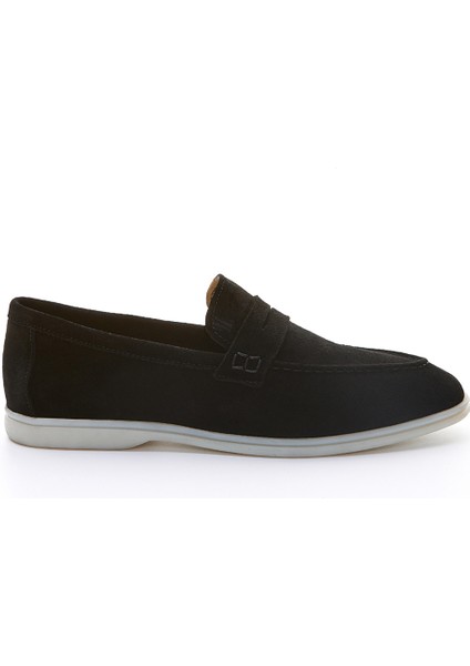 Lucio Erkek Siyah Süet Hakiki Deri Loafer Ayakkabı 978 101 Erk Ayk Y23