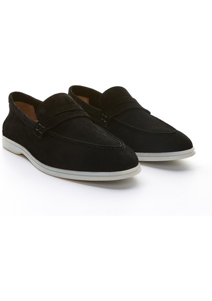 Lucio Erkek Siyah Süet Hakiki Deri Loafer Ayakkabı 978 101 Erk Ayk Y23 fiyatları