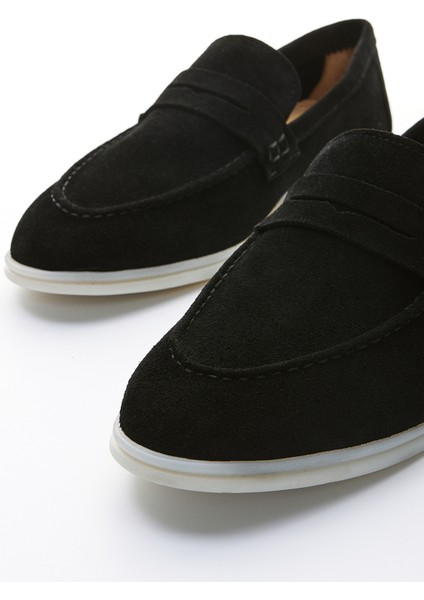 Lucio Erkek Siyah Süet Hakiki Deri Loafer Ayakkabı 978 101 Erk Ayk Y23 modelleri