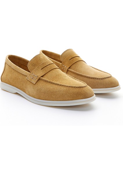 Lucio Erkek Camel Süet Hakiki Deri Loafer Ayakkabı 978 101 Erk Ayk Y23