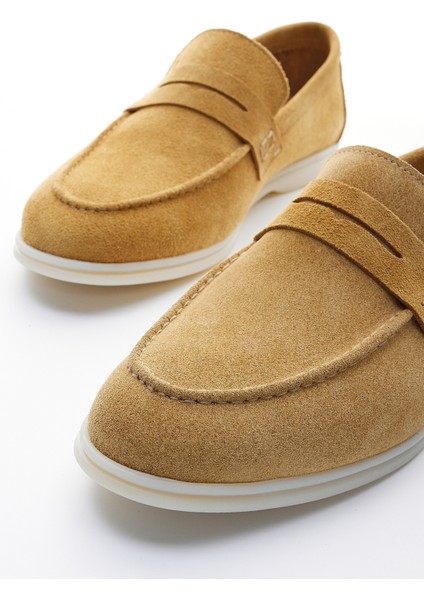 Lucio Erkek Camel Süet Hakiki Deri Loafer Ayakkabı 978 101 Erk Ayk Y23 modelleri