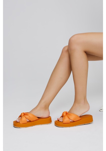 Ila Kadın Turuncu Tekstil & Vegan Düz Terlik 979 235-241 Bn Trlk Y23