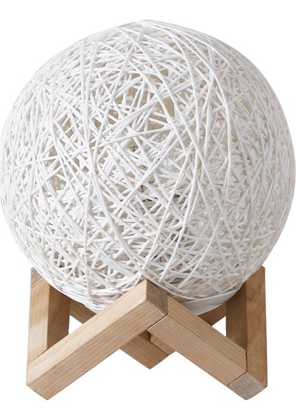 Aile Yanı Rattan Top LED Gece Lambası Yıldızlı Gökyüzü Projeksiyon Ay Yaratıcı Hediye Iskandinav USB Masa Lambası Yatak Odası Başucu Dekorasyon (Yurt Dışından)