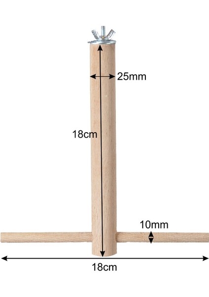 Ağaç Sopalı Kuş Tüneği Kuş Parkuru Tünek Boy 18 cm