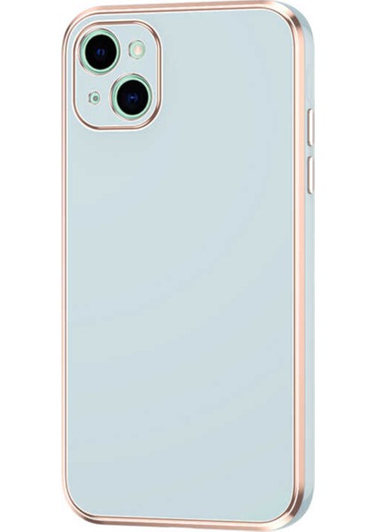 iPhone 14 Plus Uyumlu Luxury Serisi Altın Çerçeveli Silikon Kılıf