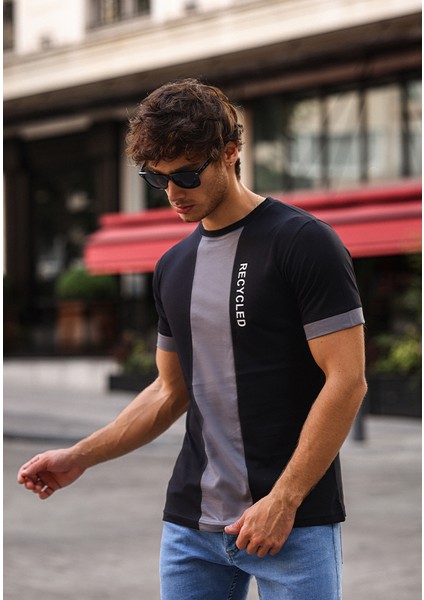 Baskılı Slim Fit Erkek Tişört Bisiklet Yaka T-Shirt %100 Pamuk modelleri