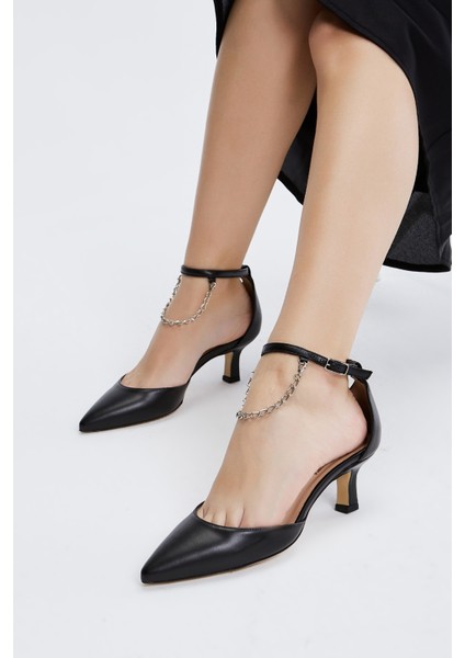 Bianca Kadın Siyah Hakiki Deri Topuklu Ayakkabı 613 26818 Bn Ayk Y23 modelleri