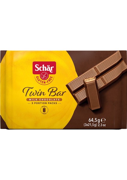Twin Bar Glutensiz Çiftli Çikolata Bar (14 Adet)