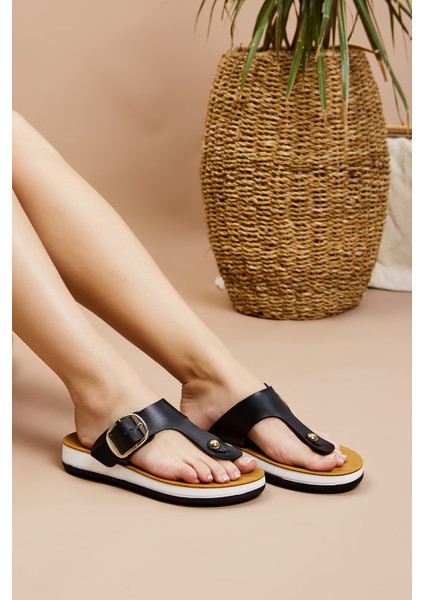 Selda Kadın Siyah Hakiki Deri Düz Terlik 985 23-4408 Bn Trlk Y23 fırsatları