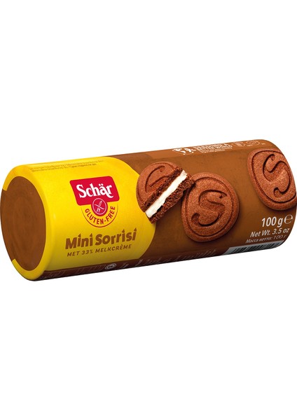 Mini Sorrisini Glutensiz Kaymaklı Çikolatalı Bisküvi 100 gr (12 Adet)
