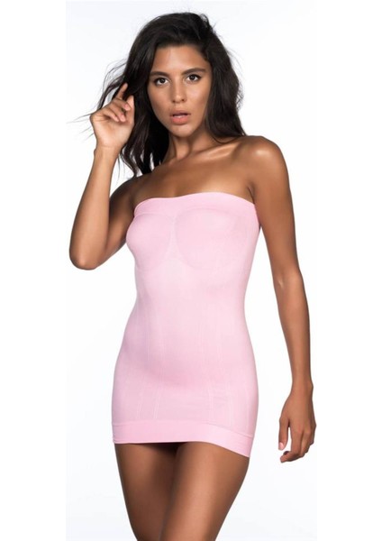 Pembe Soft Desenli Straplez Atlet