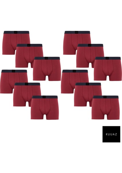 12'li Bordo Erkek Boxer