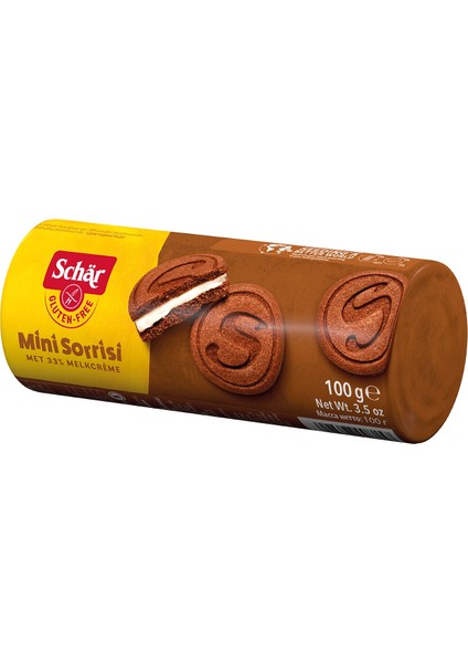 Mini Sorrisini Glutensiz Kaymaklı Çikolatalı Bisküvi 100 gr (12 Adet)