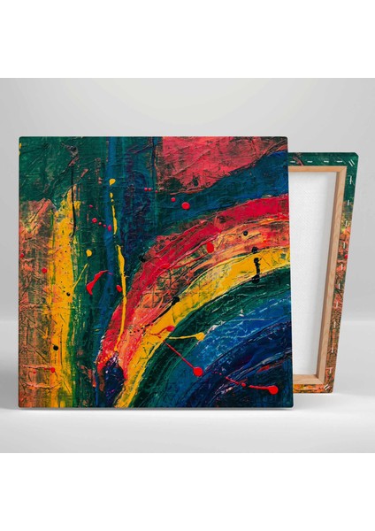 Soyut Sanat Abstract Fırça Izleri Ana Renkler Kanvas Tablo fiyatları