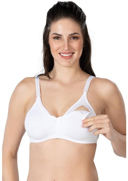 Beyaz Modal Cotton Emzirme Sütyen