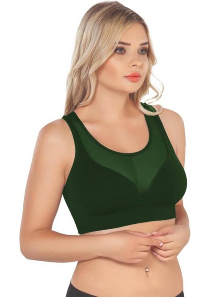 Yeşil Seamless Tül Toparlayıcı Sütyen Korse