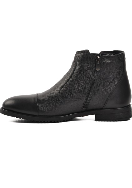 11925251-24K Siyah Deri Fermuarlı Erkek Bot fiyatları