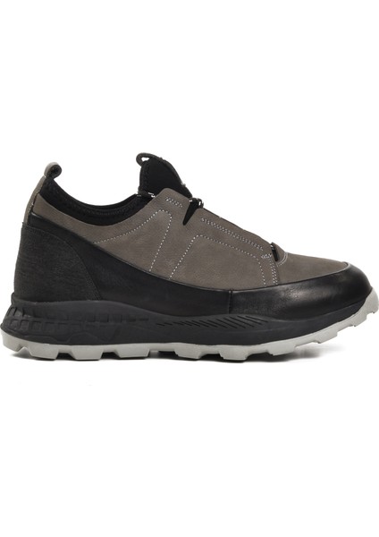 10201 Gri Hakiki Deri Erkek Sneaker