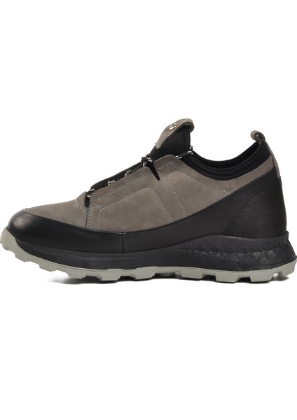 10201 Gri Hakiki Deri Erkek Sneaker