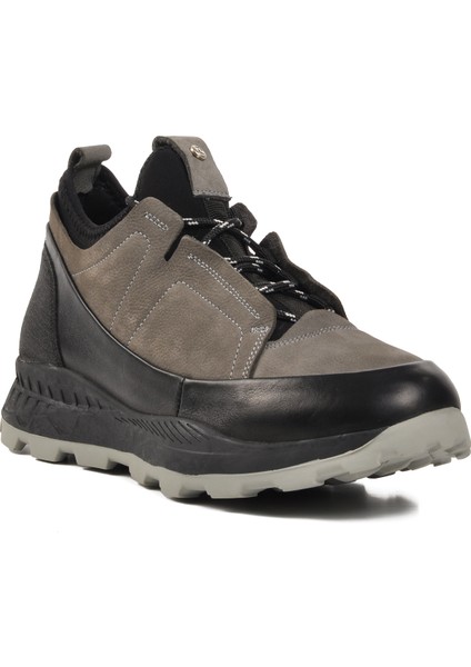 10201 Gri Hakiki Deri Erkek Sneaker