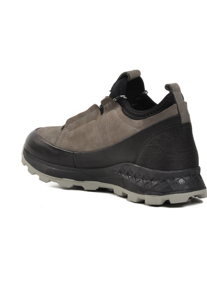 10201 Gri Hakiki Deri Erkek Sneaker