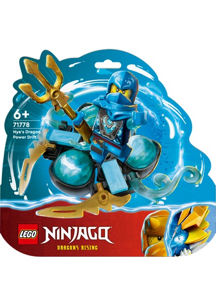 Ninjago Nya'nın Ejderha Gücü Spinjitzu Drifti 71778 - 6 Yaş ve Üzeri Çocuklar İçin Nya Minifigür İçeren Yaratıcı Oyuncak Yapım Seti (57 Parça)