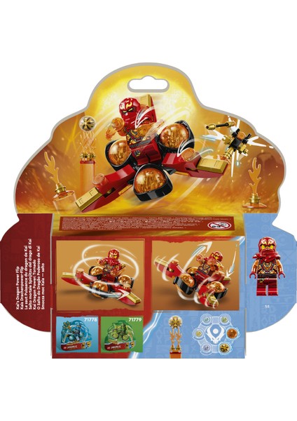 Ninjago Kai'nin Ejderha Gücü Spinjitzu Saltosu 71777 - 6 Yaş ve Üzeri Çocuklar İçin Kai Minifigür İçeren Yaratıcı Oyuncak Yapım Seti (72 Parça)