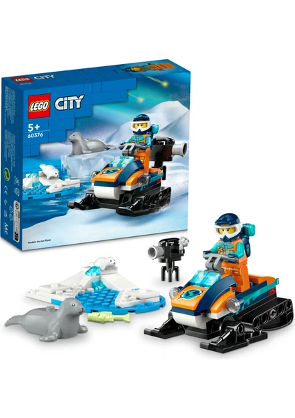 LEGO® City Kutup Kâşifi Motorlu Kızağı 60376 - 5 Yaş ve Üzeri Çocuklar için bir Minifigür ve 2 Fok Figürü İçeren Yaratıcı Oyuncak Yapım Seti (70 Parça)