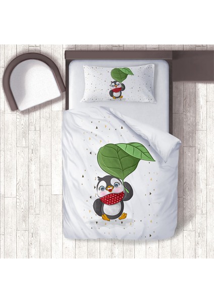 Kutup Yıldızı Penguen Bebek Nevresim Takımı 100x150 Cm