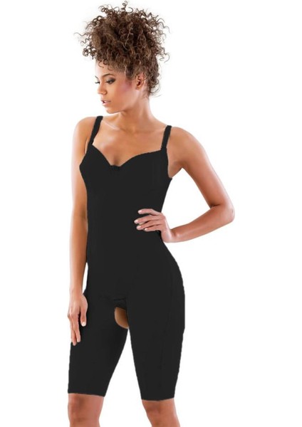 Siyah Balen Sütyenli Paçalı Boy Lazer Korse