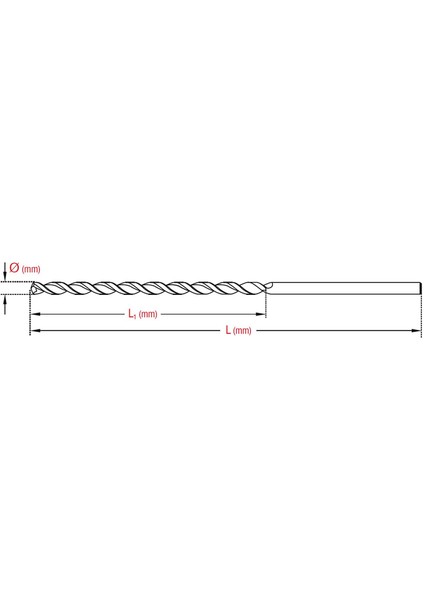 5357 Hss Parabolik Uzun Matkap Ucu 2.5 mm