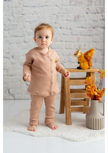 Kız Bebek Nakışlı Kaşkorse Bluz ve Pantolon Takım