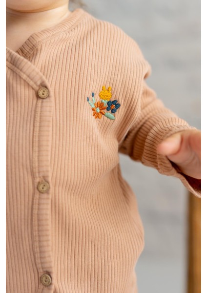 Kız Bebek Nakışlı Kaşkorse Bluz ve Pantolon Takım